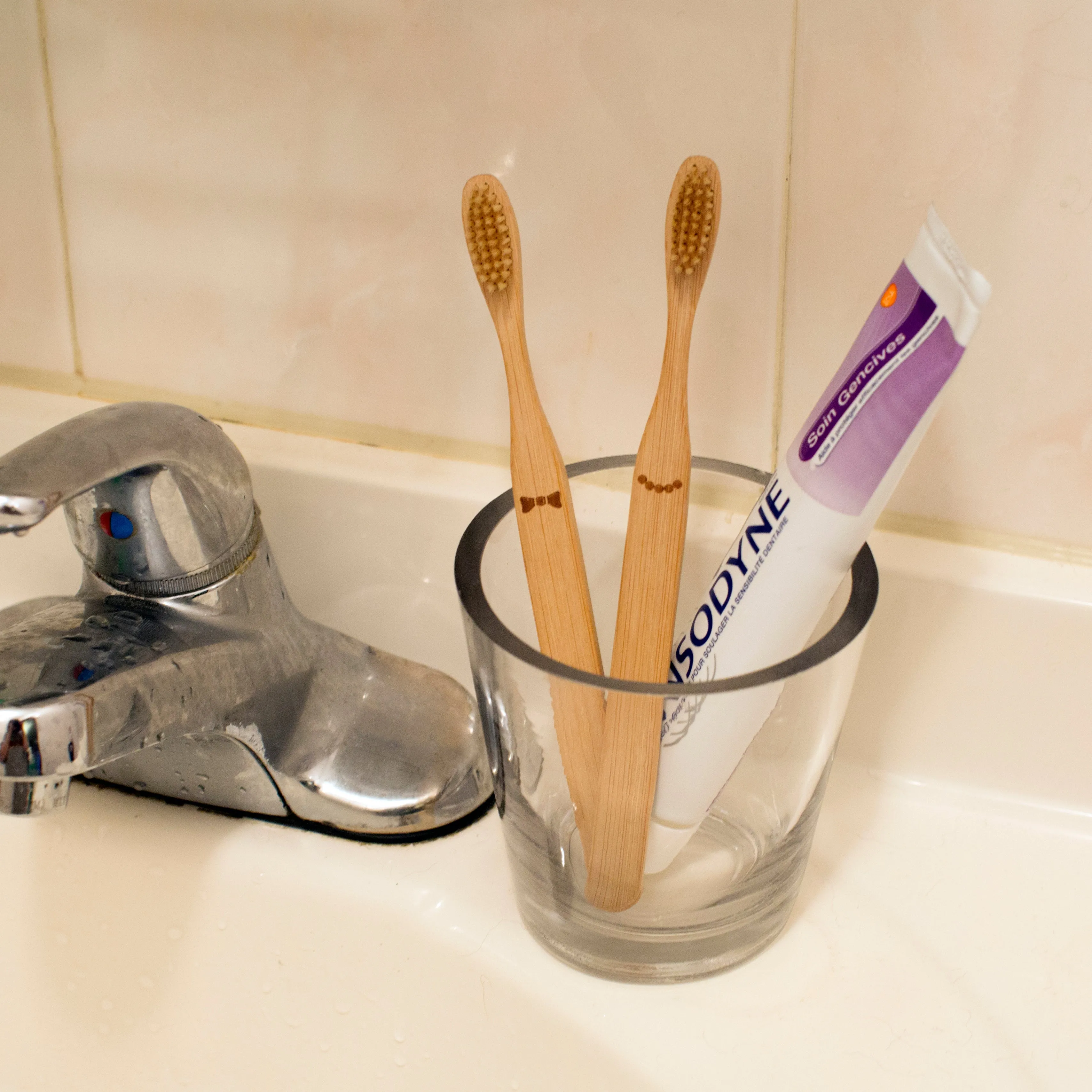 His & Her Bamboo Toothbrush Set