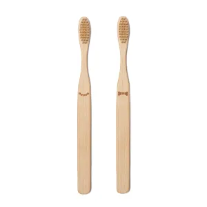 His & Her Bamboo Toothbrush Set