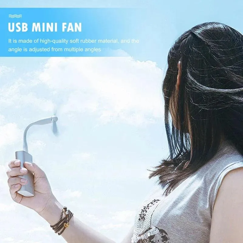 Hot Mini USB Fan Flexible Bendable Cooling Fan and USB LED Light For Humidifier & Power Bank & Notebook & Computer Summer Gadget