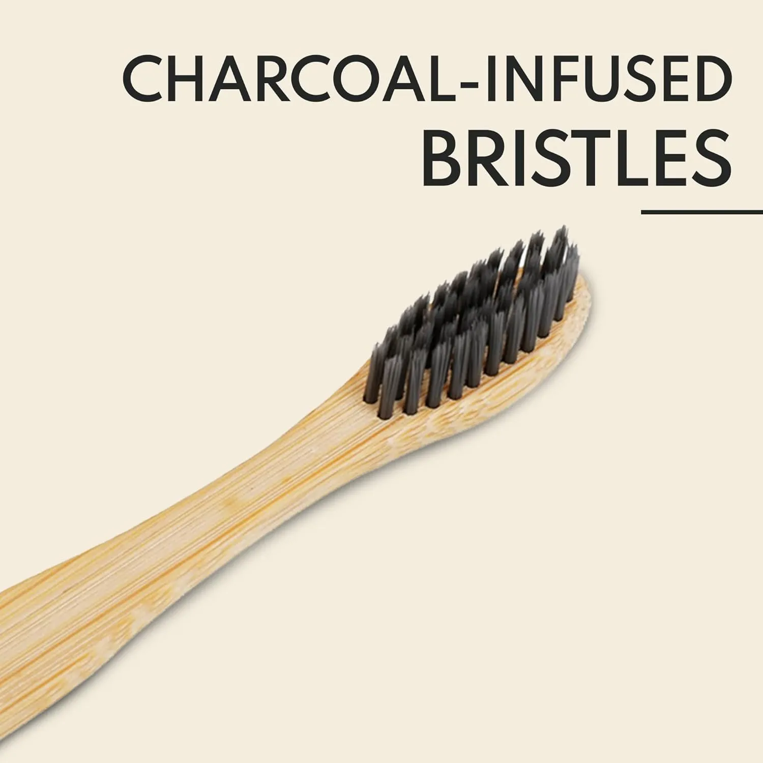 Imvelo Adult Bamboo Toothbrush |Charcoal Activated Soft Bristles| Biodegradable & Bamboo Brush