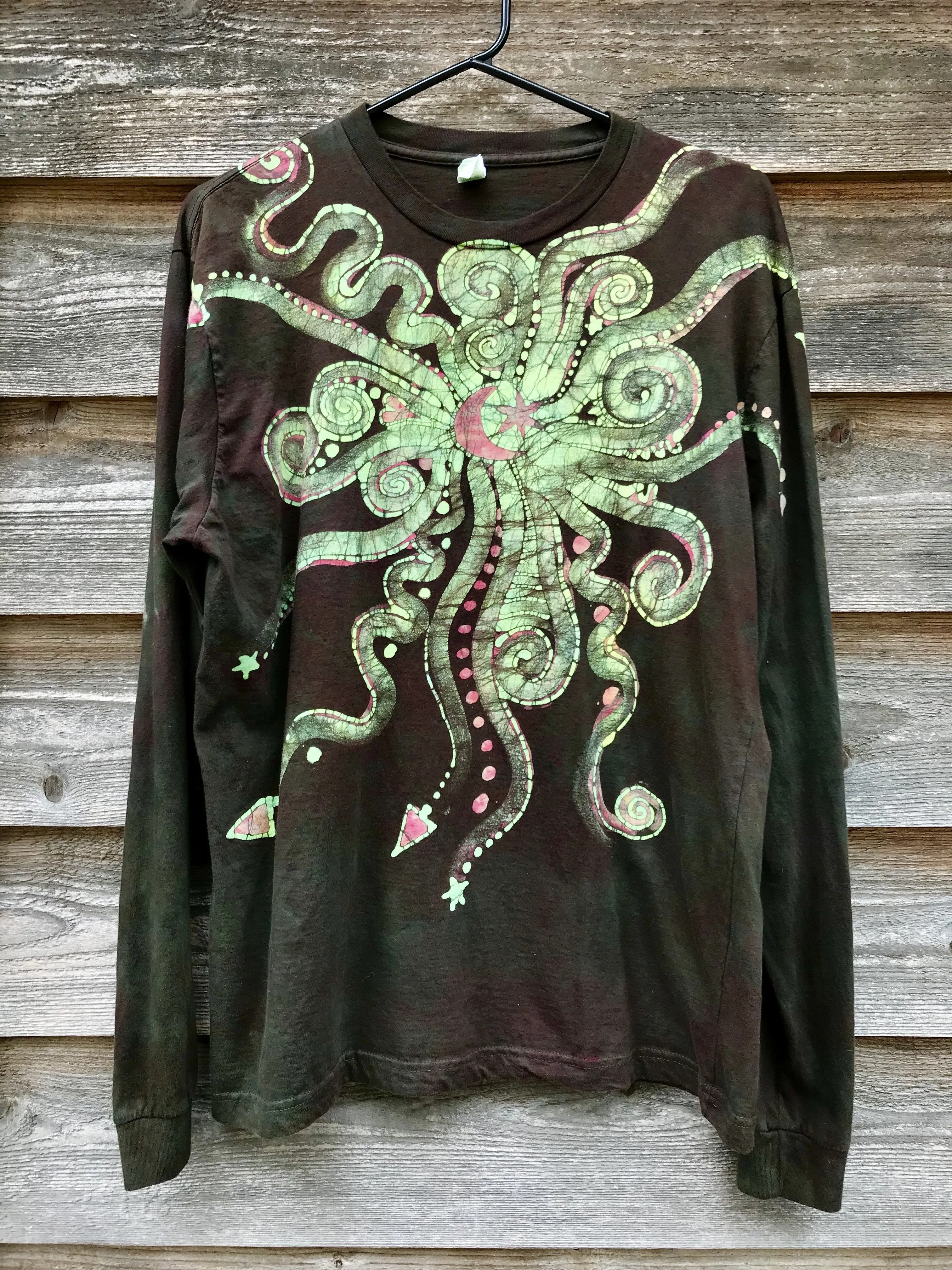 Jellyfish Moon Hand Crafted Batik Long Sleeve Tshirt