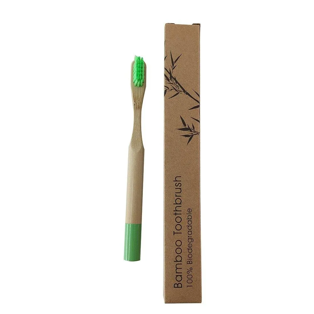 Kids Biodegradable Colourful Natural Bamboo Wood Soft Bristles