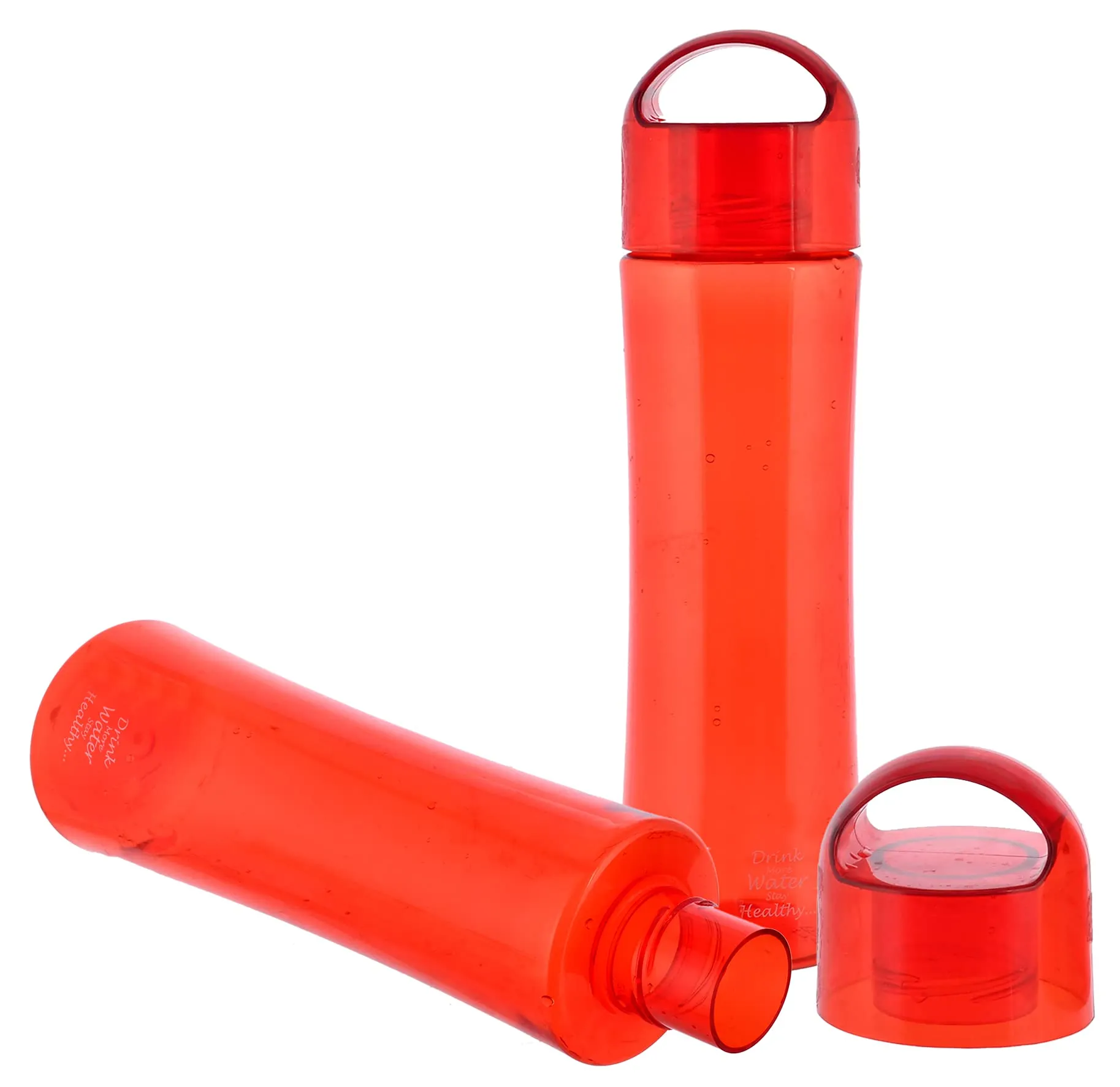 Kuber Industries Plastic Water Bottle- 1 Litre, Pack of 2 (Red)