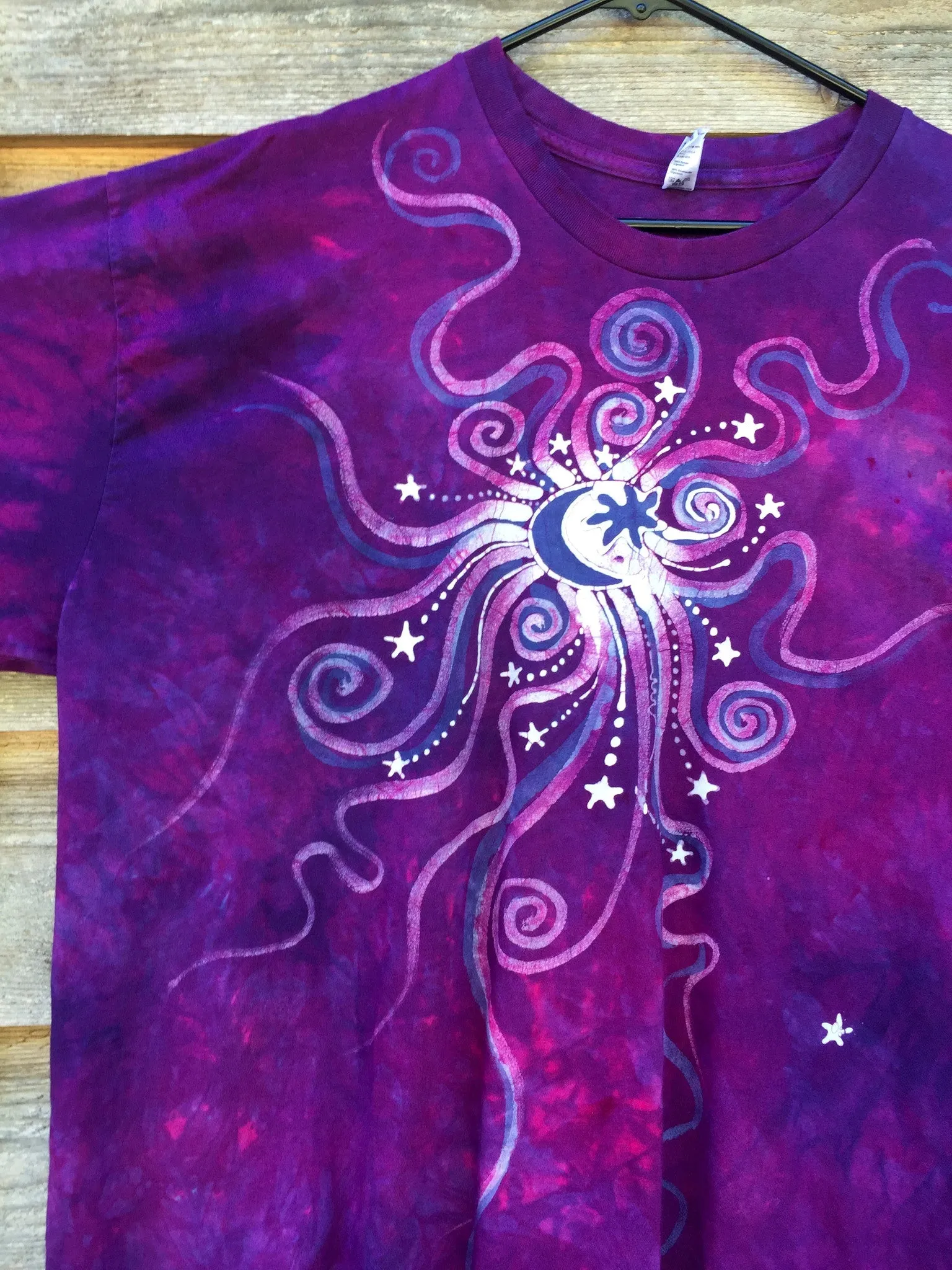 Magenta Moon Burst Handmade Batik Tshirt