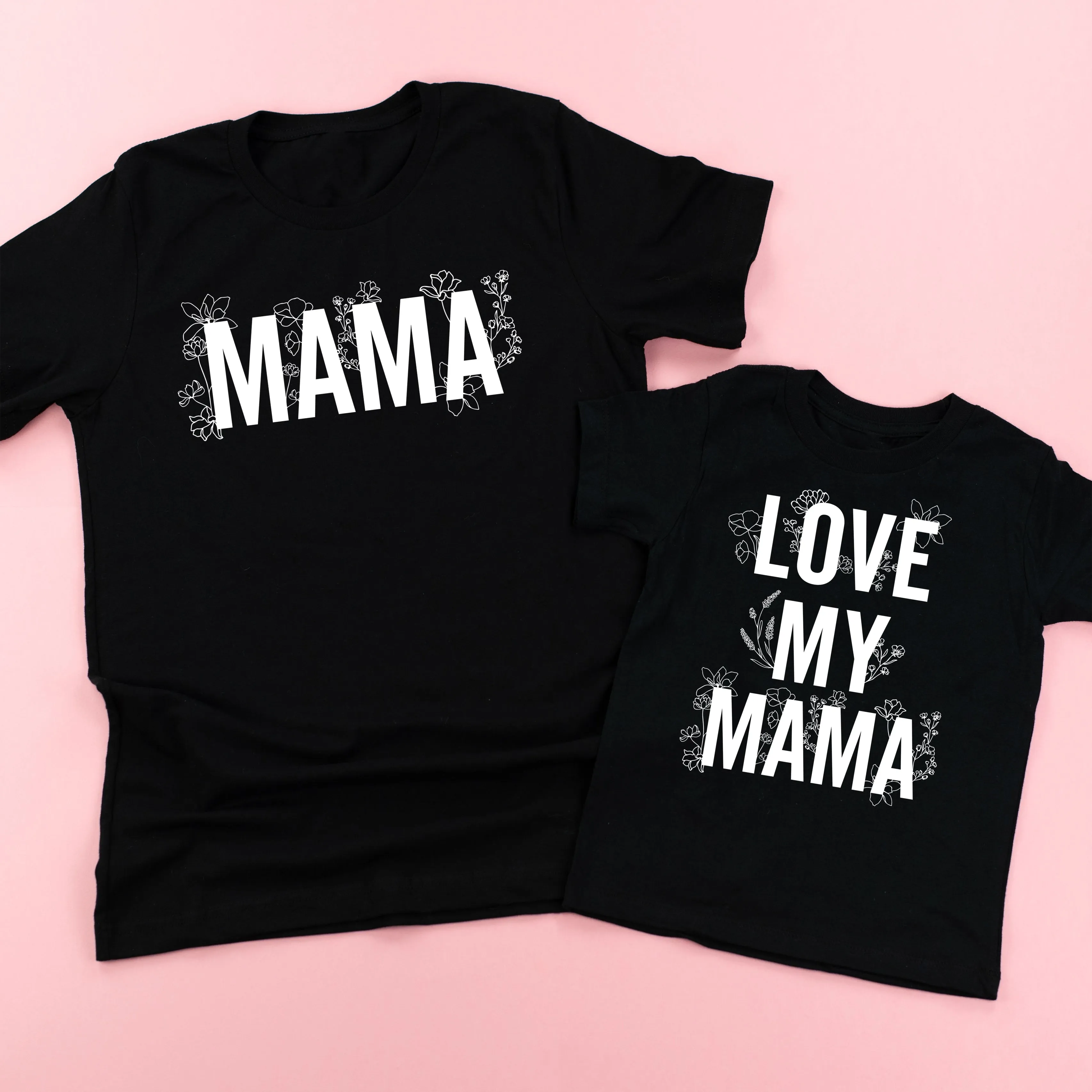 Mama (Florals)   Love My Mama (Florals) - Set of 2 Matching Shirts