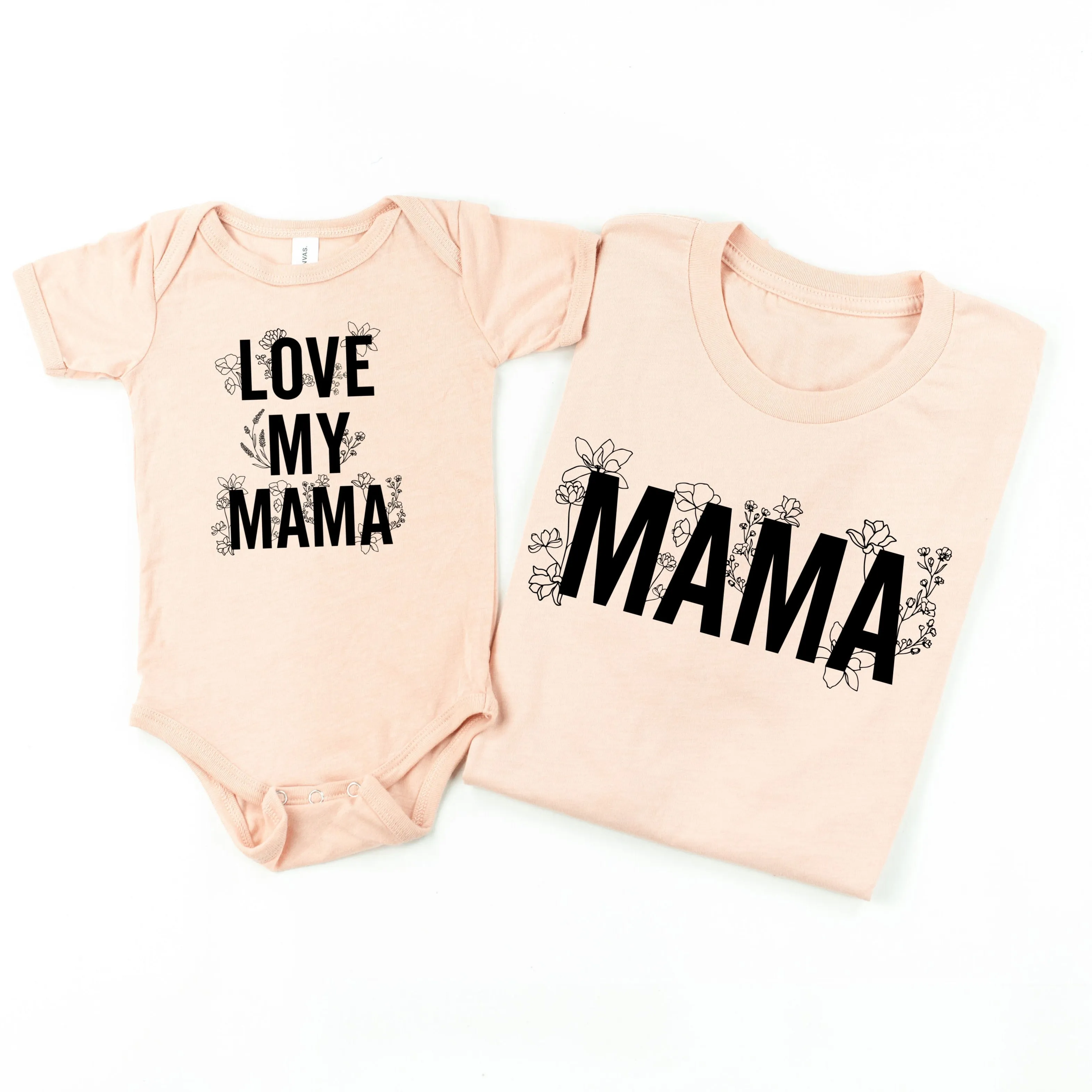 Mama (Florals)   Love My Mama (Florals) - Set of 2 Matching Shirts