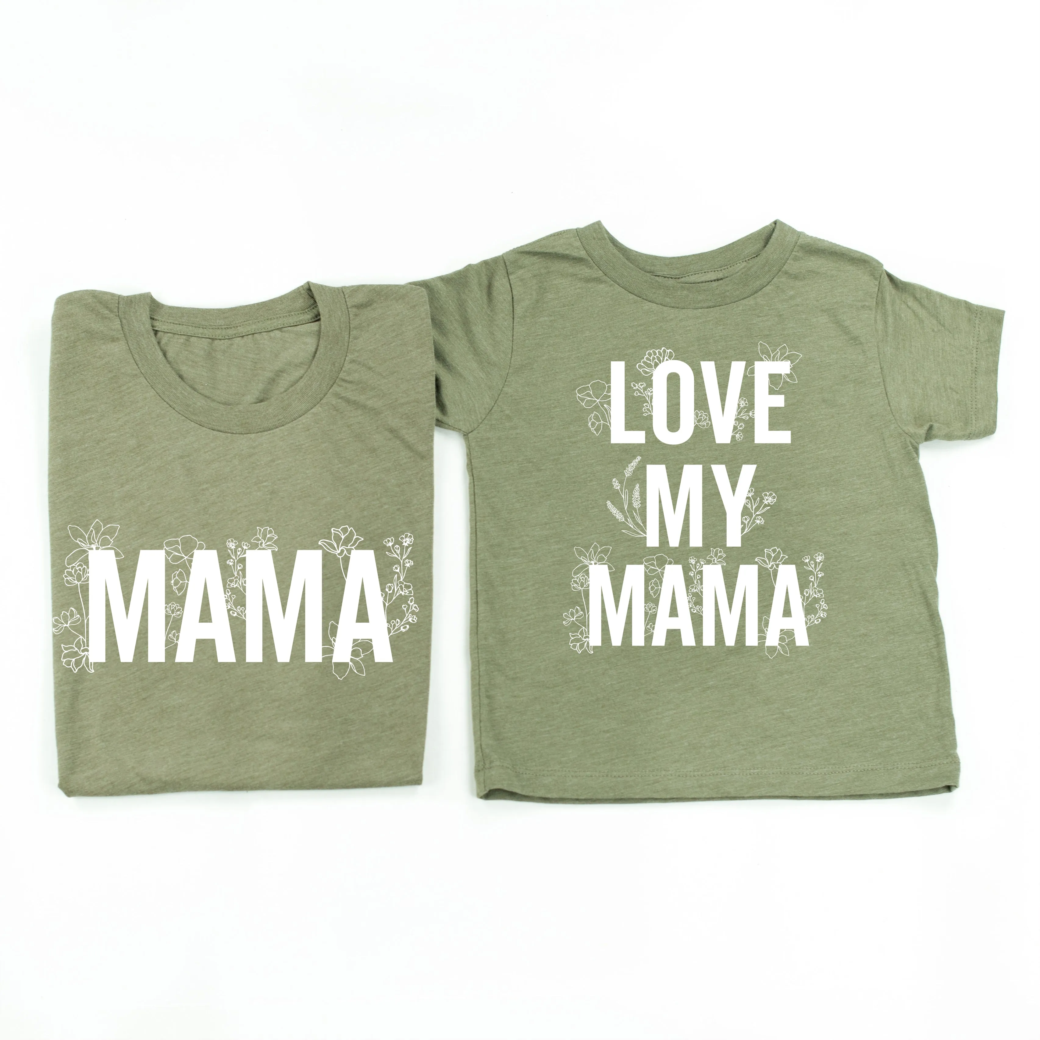 Mama (Florals)   Love My Mama (Florals) - Set of 2 Matching Shirts