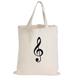 Music Tote Bag - Treble Clef (Calico)