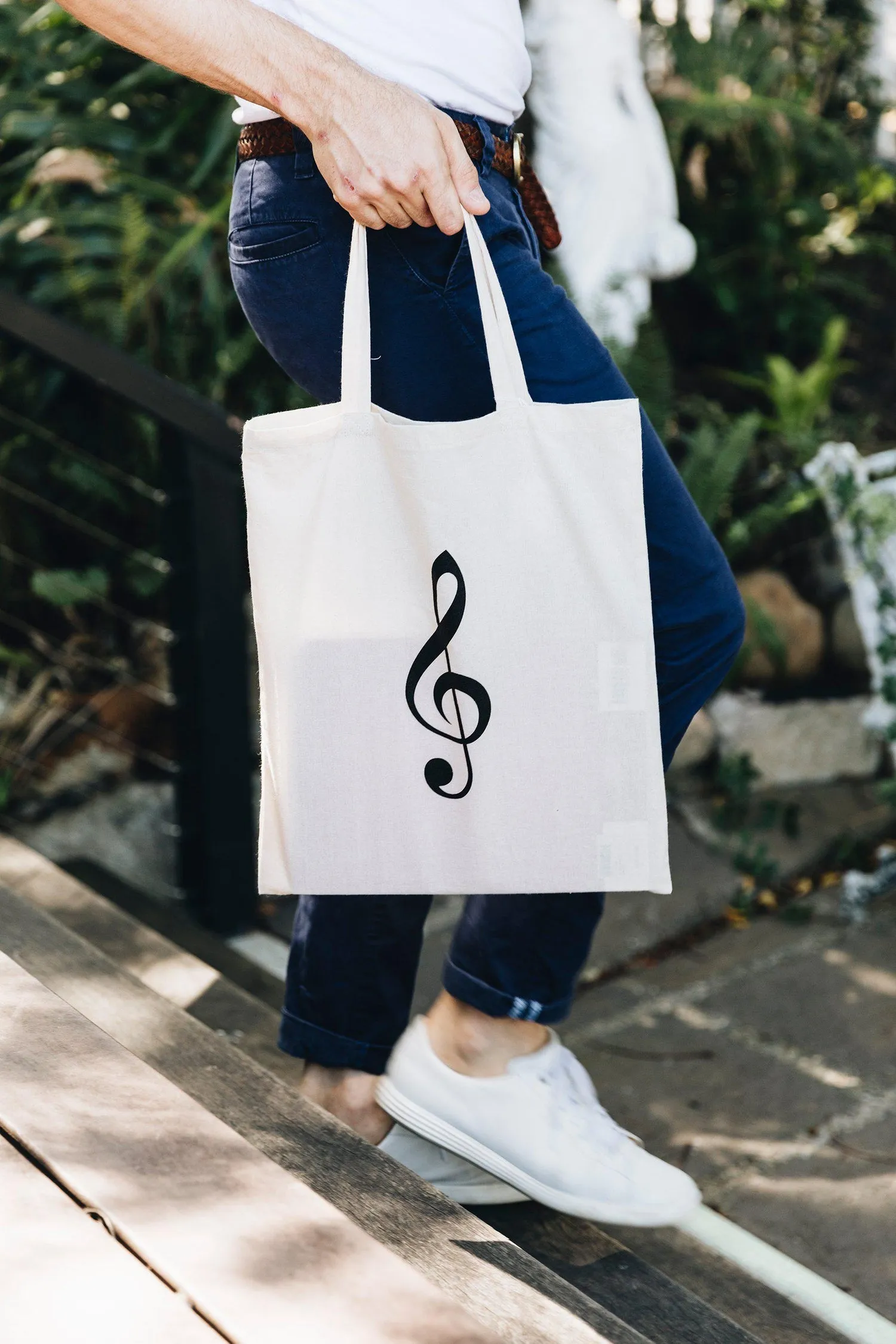 Music Tote Bag - Treble Clef (Calico)