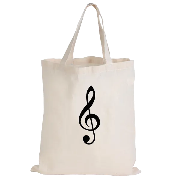 Music Tote Bag - Treble Clef (Calico)