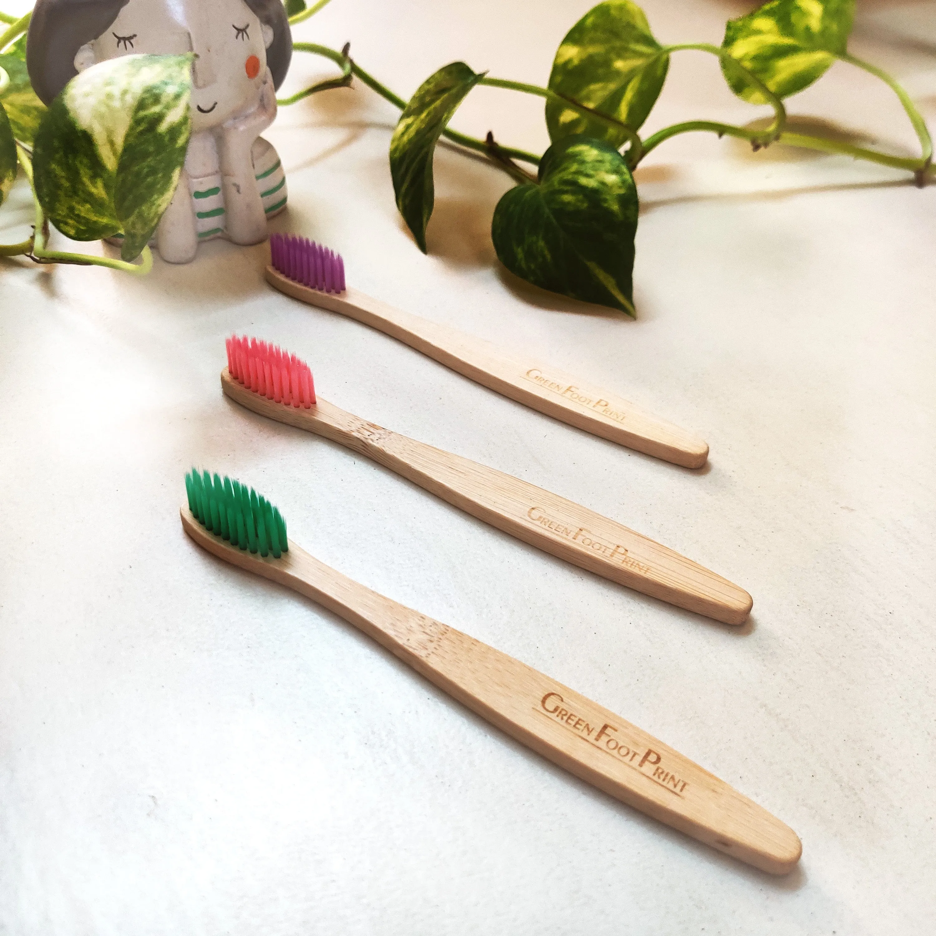 Natural Bamboo Kids Toothbrush | Pack of 2 | Assorted colours