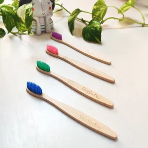 Natural Bamboo Kids Toothbrush | Pack of 2 | Assorted colours