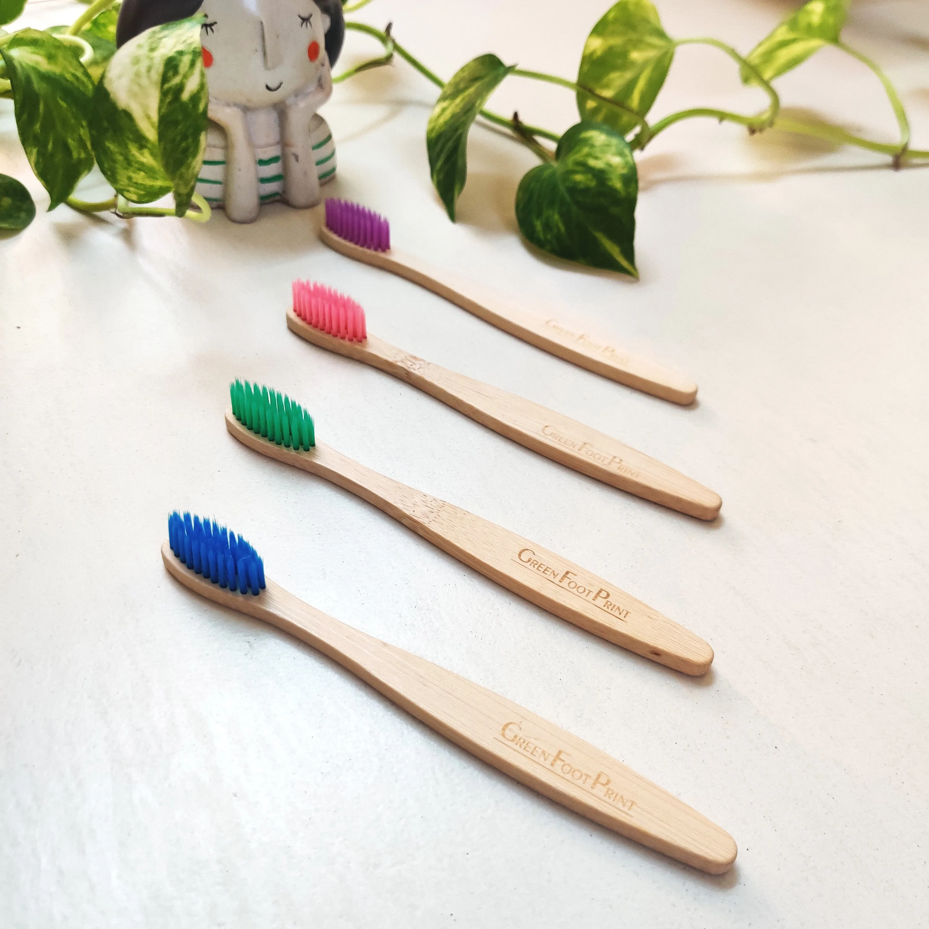 Natural Bamboo Kids Toothbrush | Pack of 2 | Assorted colours