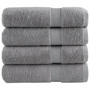 Premium Bath Towels 4pcs Grey 100x150cm 600gsm 100% Cotton