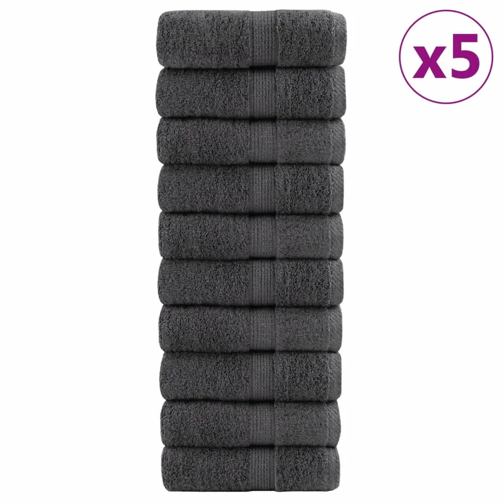 Premium Guest Towels 50pcs Anthracite 30x50cm 600gsm 100% Cotton