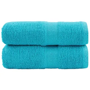 Premium Guest Towels 2 pcs Turquoise 30x50 cm 600 gsm 100% Cotton