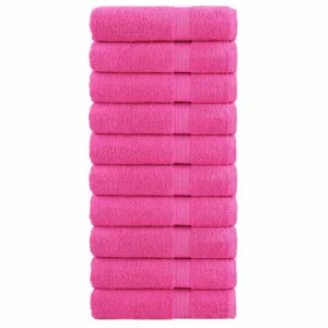 Premium Hand Towels 10 pcs Pink 50x100 cm 600 gsm 100% Cotton