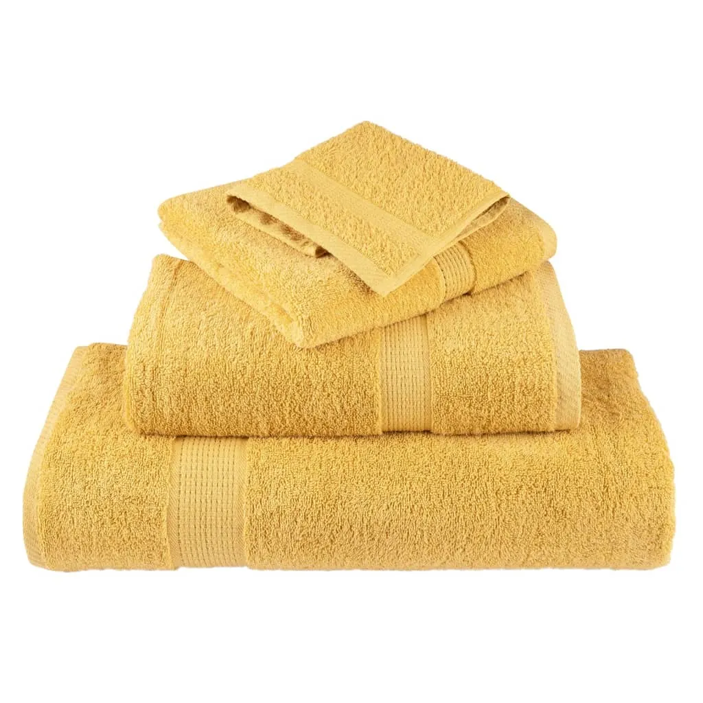 Premium Hand Towels 10pcs Gold 50x100cm 600gsm 100% Cotton