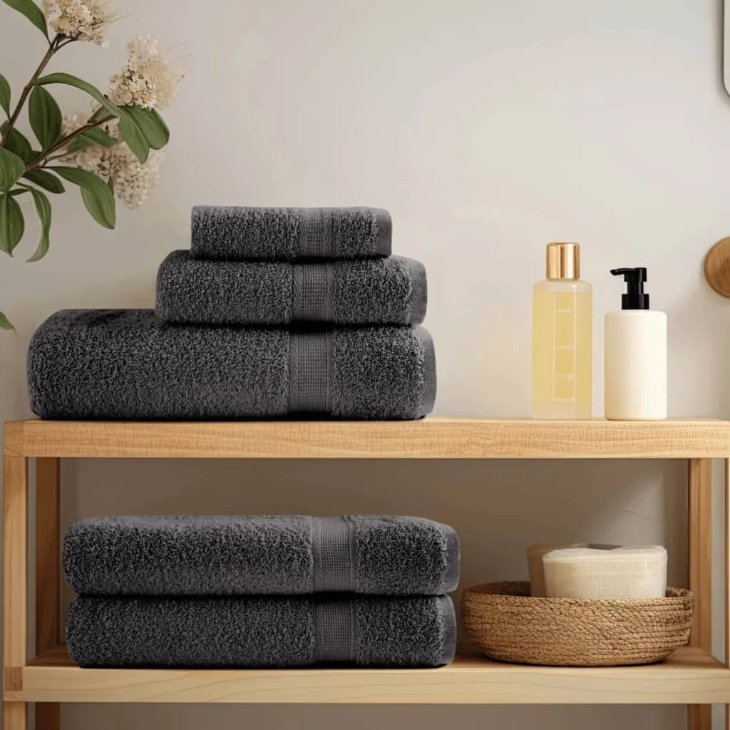 Premium Hand Towels 2pcs Anthracite 50x100cm 600gsm 100% Cotton