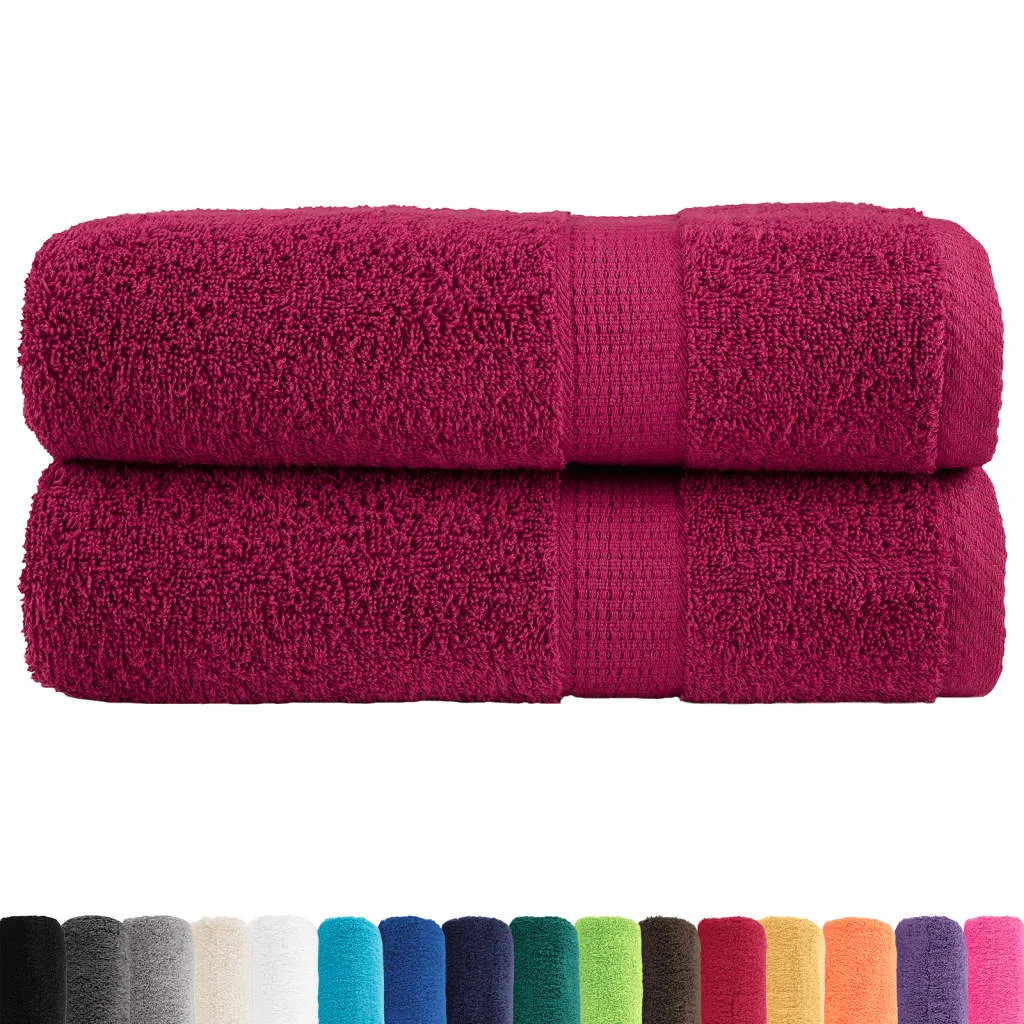 Premium Hand Towels 2pcs Bordeaux 50x100cm 600gsm 100% Cotton