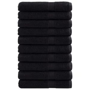 Premium Sauna Towels 10 pcs Black 80x200 cm 600 gsm 100% Cotton