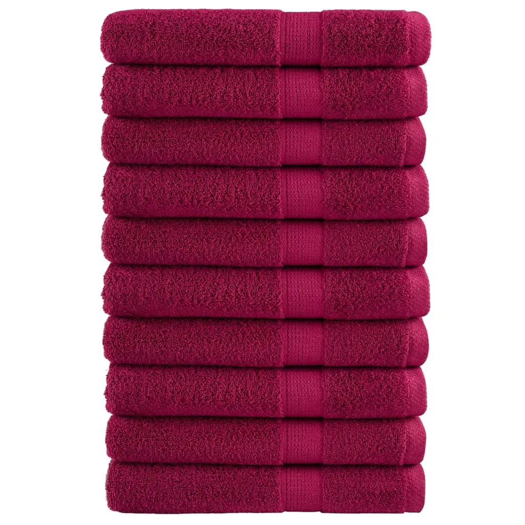 Premium Sauna Towels 10pcs Bordeaux 80x200cm 600gsm 100% Cotton