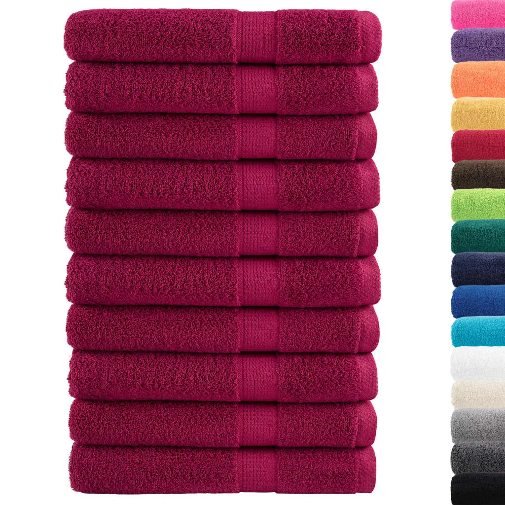 Premium Sauna Towels 10pcs Bordeaux 80x200cm 600gsm 100% Cotton