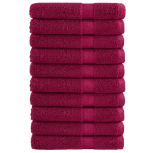 Premium Sauna Towels 10pcs Bordeaux 80x200cm 600gsm 100% Cotton