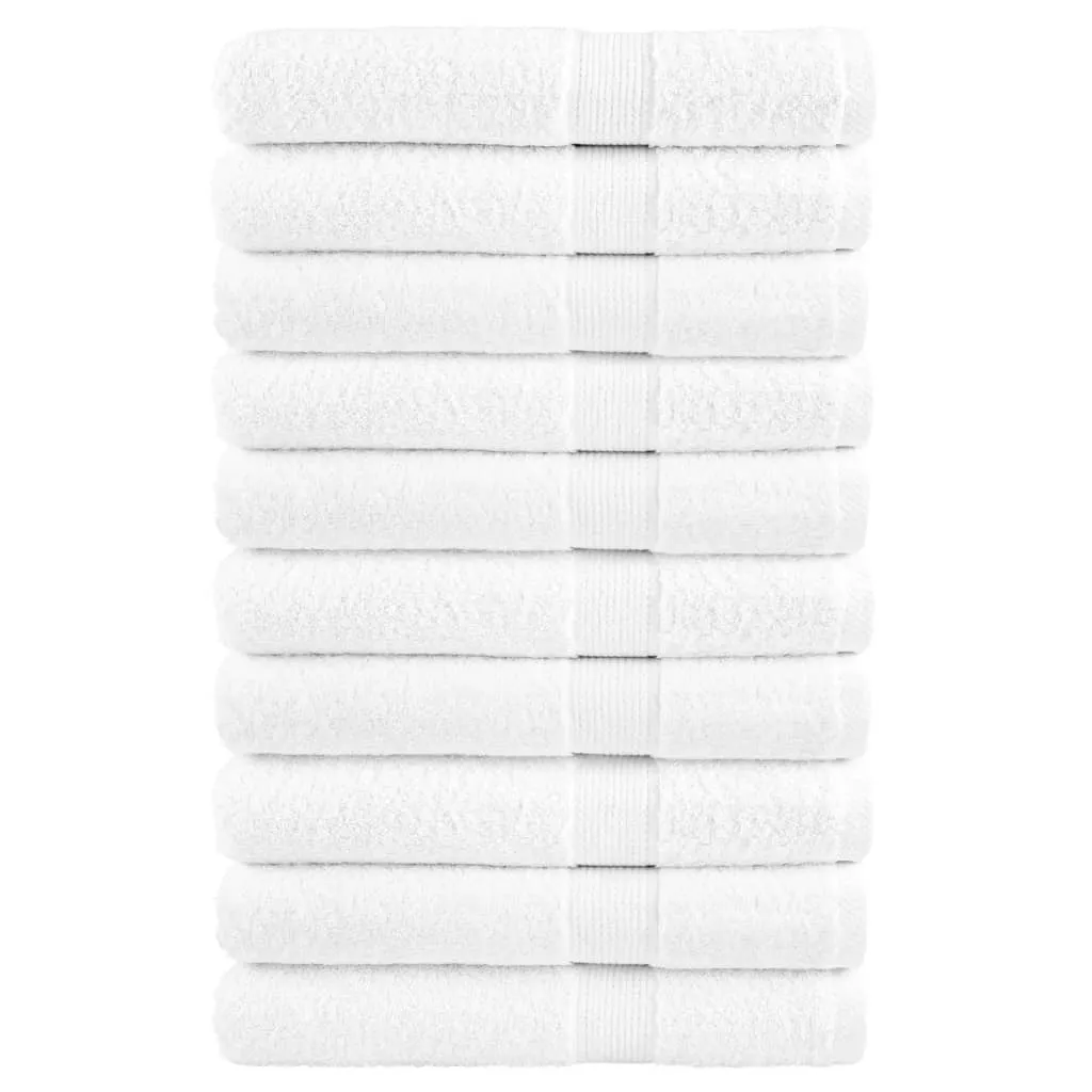 Premium Sauna Towels 10pcs White 80x200cm 600gsm 100% Cotton