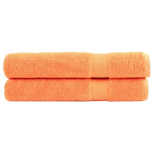 Premium Sauna Towels 2 pcs Orange 80x200 cm 600 gsm 100% Cotton