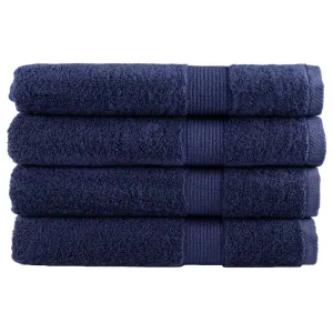 Premium Sauna Towels 4pcs Navy Blue 80x200cm 600gsm 100% Cotton