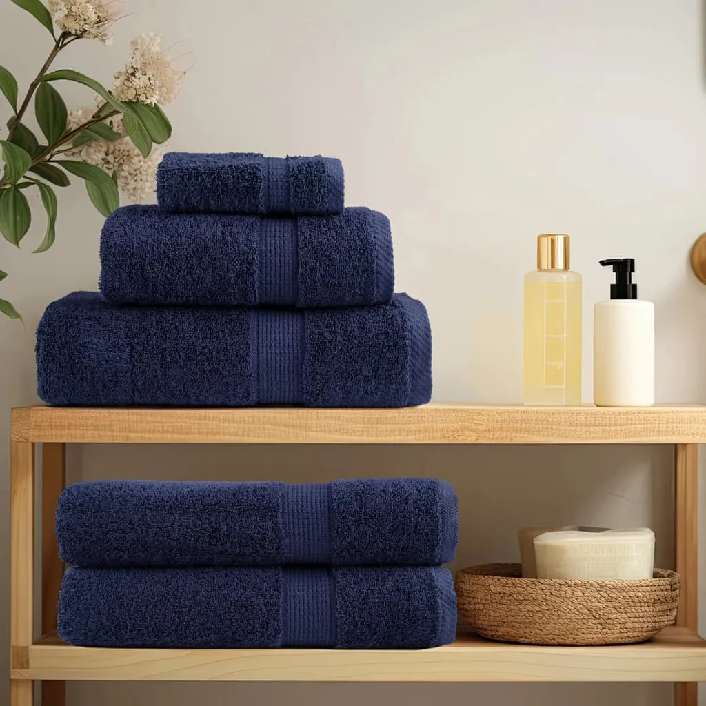 Premium Sauna Towels 4pcs Navy Blue 80x200cm 600gsm 100% Cotton