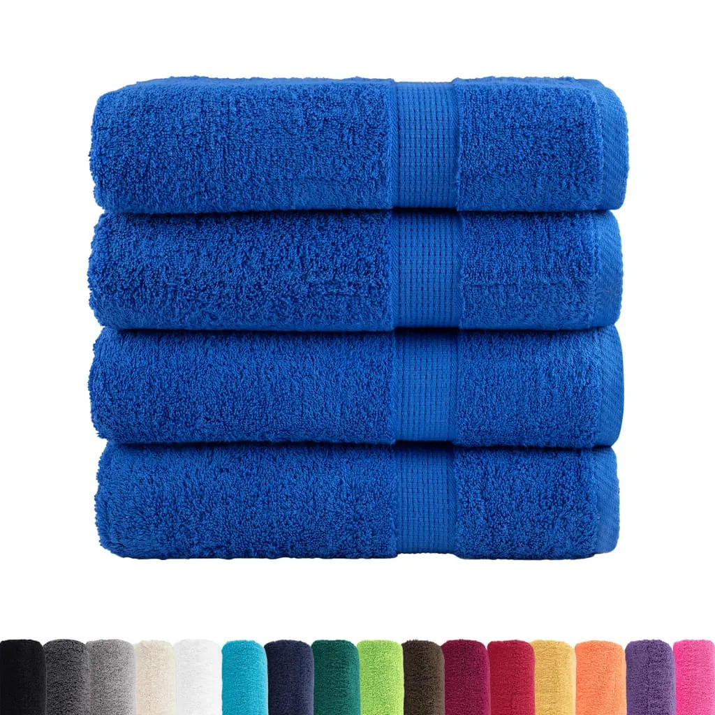 Premium Shower Towels 4pcs Blue 70x140cm 600gsm 100% Cotton