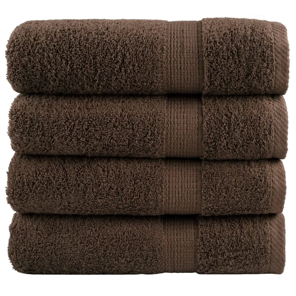 Premium Shower Towels 4pcs Brown 70x140cm 600gsm 100% Cotton