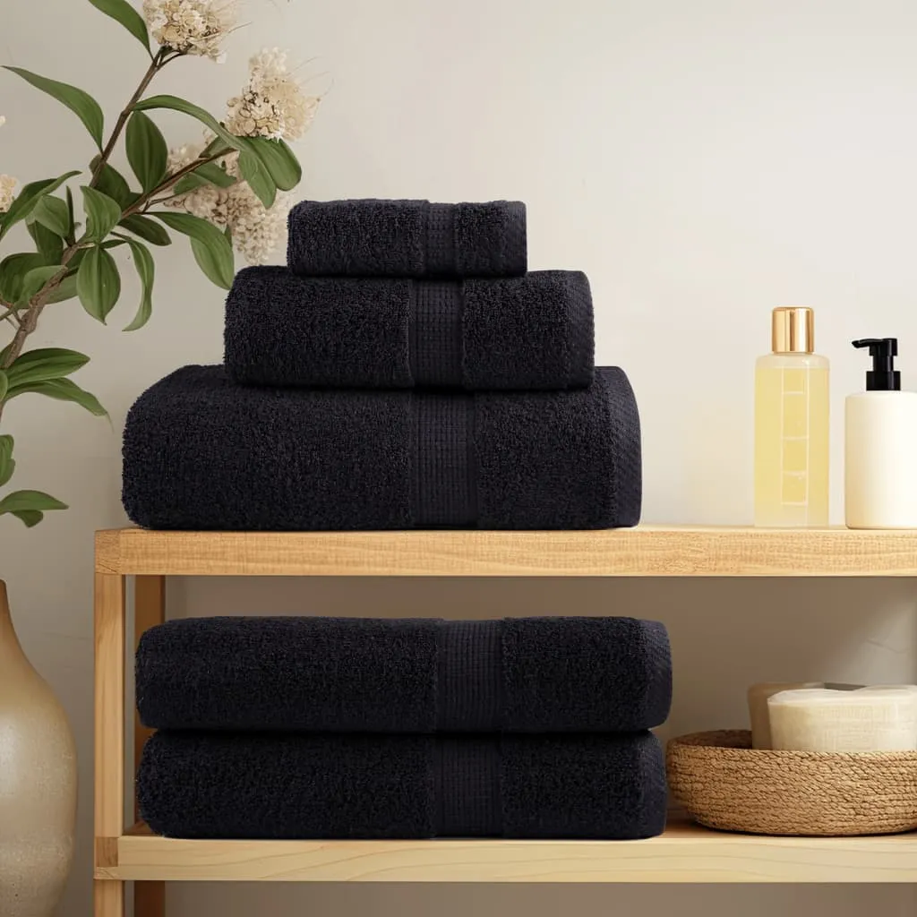 Premium Shower Towels SOLUND 4 pcs Black 70x140 cm 600 gsm