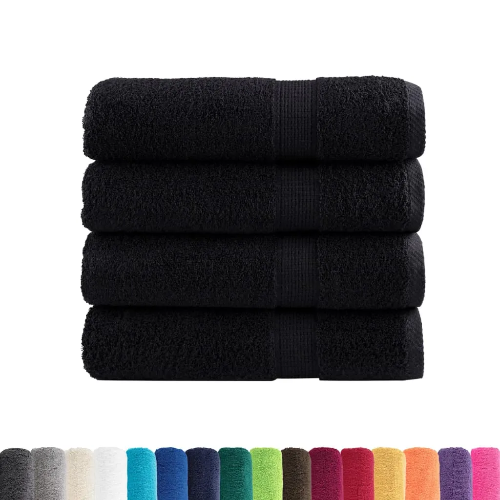 Premium Shower Towels SOLUND 4 pcs Black 70x140 cm 600 gsm