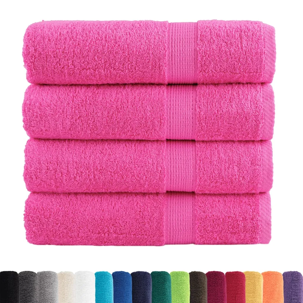 Premium Shower Towels SOLUND 4 pcs Pink 70x140 cm 600 gsm