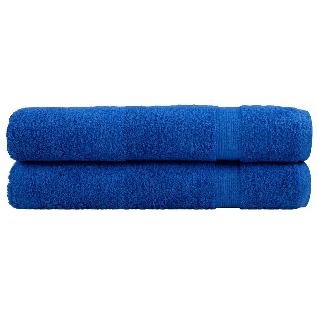 Premium Towels 2pcs Blue 100x200cm 600gsm 100% Cotton