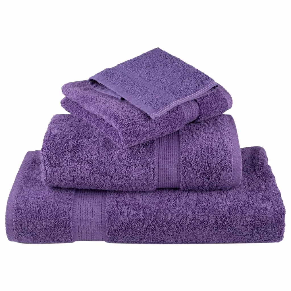 Premium Washcloths 10 pcs Purple 30x30 cm 600 gsm 100% Cotton