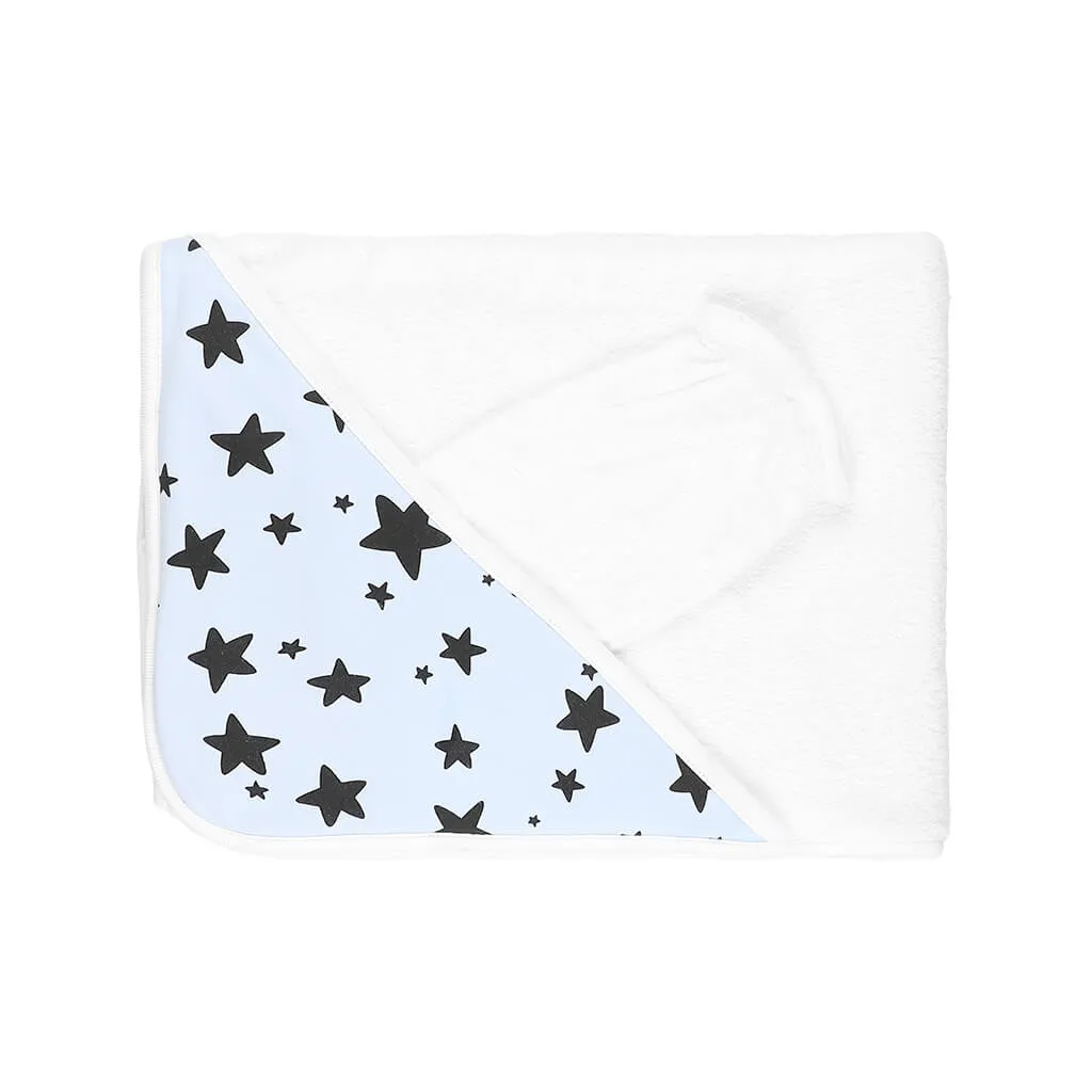 Print Towel Black Stars/Light Blue