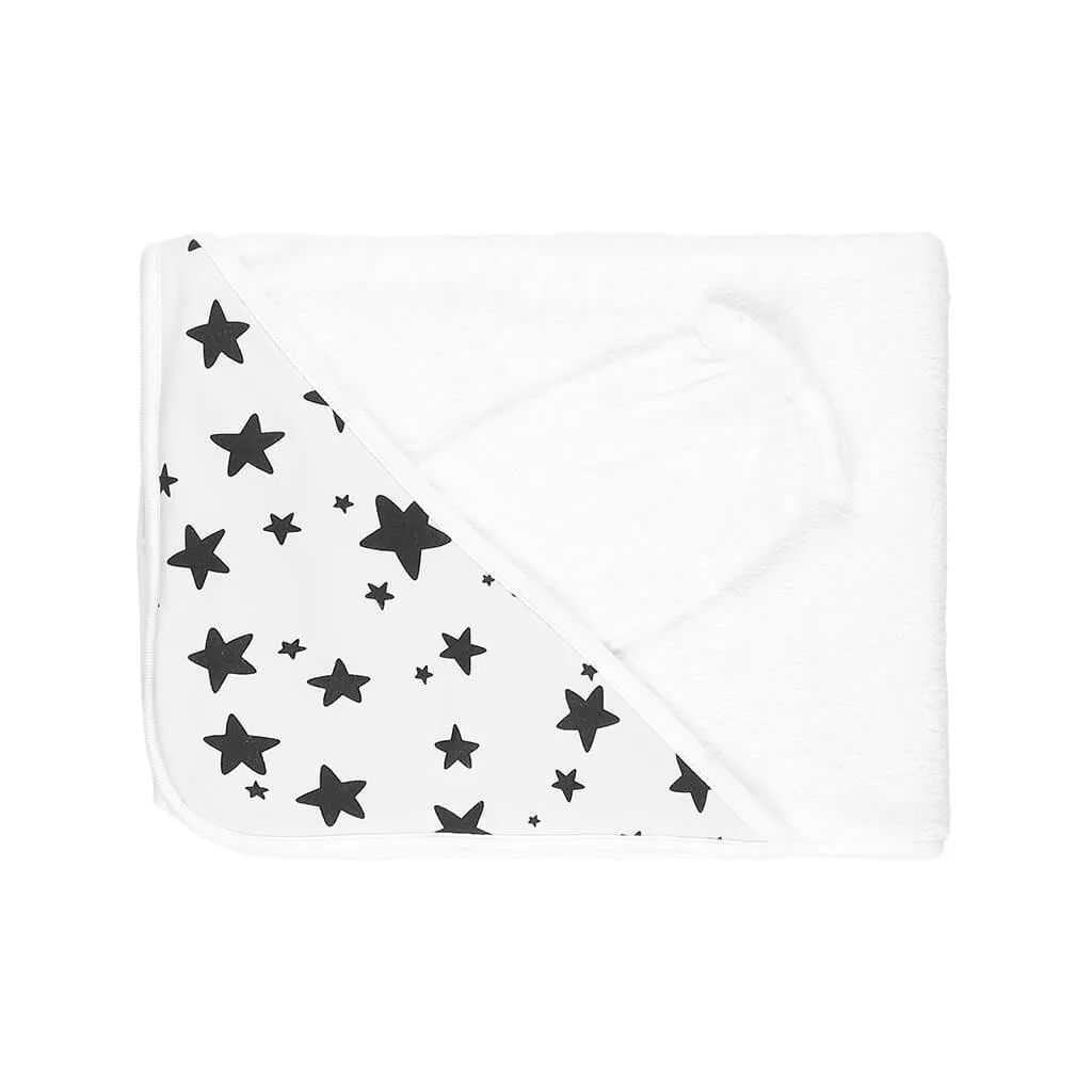 Print Towel Black Stars/White