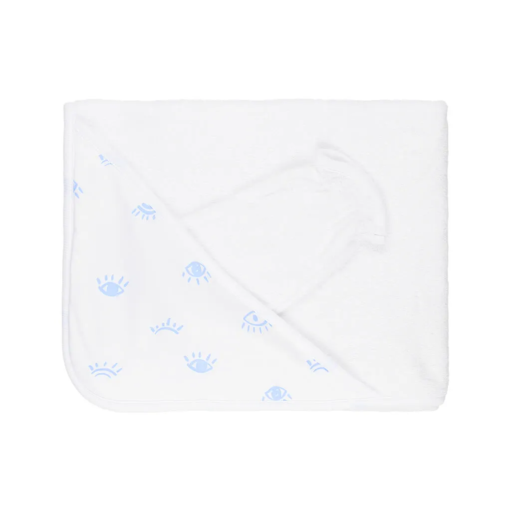 Print Towel Eyes White/Blue