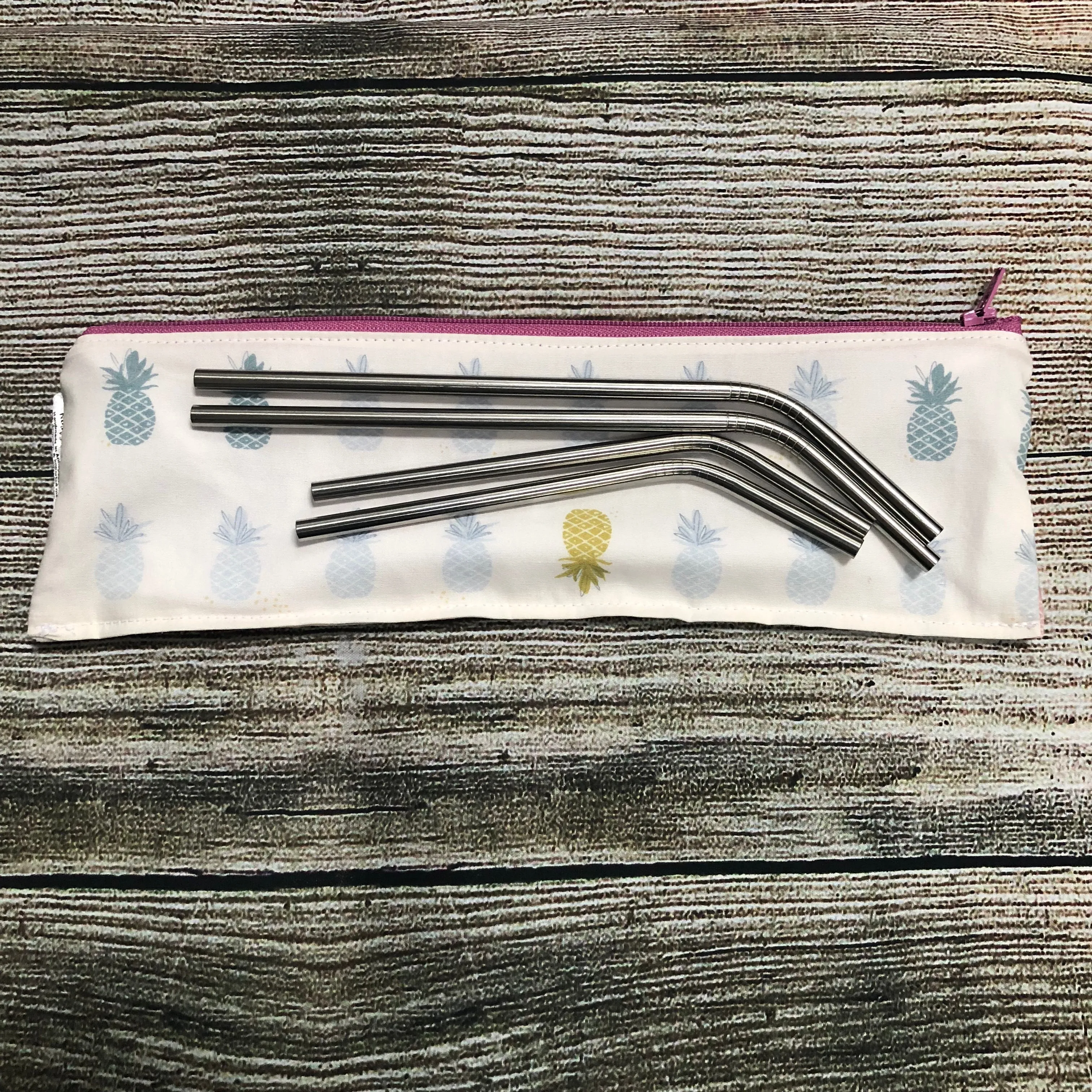 Regular Sized Reusable Straw/Utensil Wet Bag Mushrooms