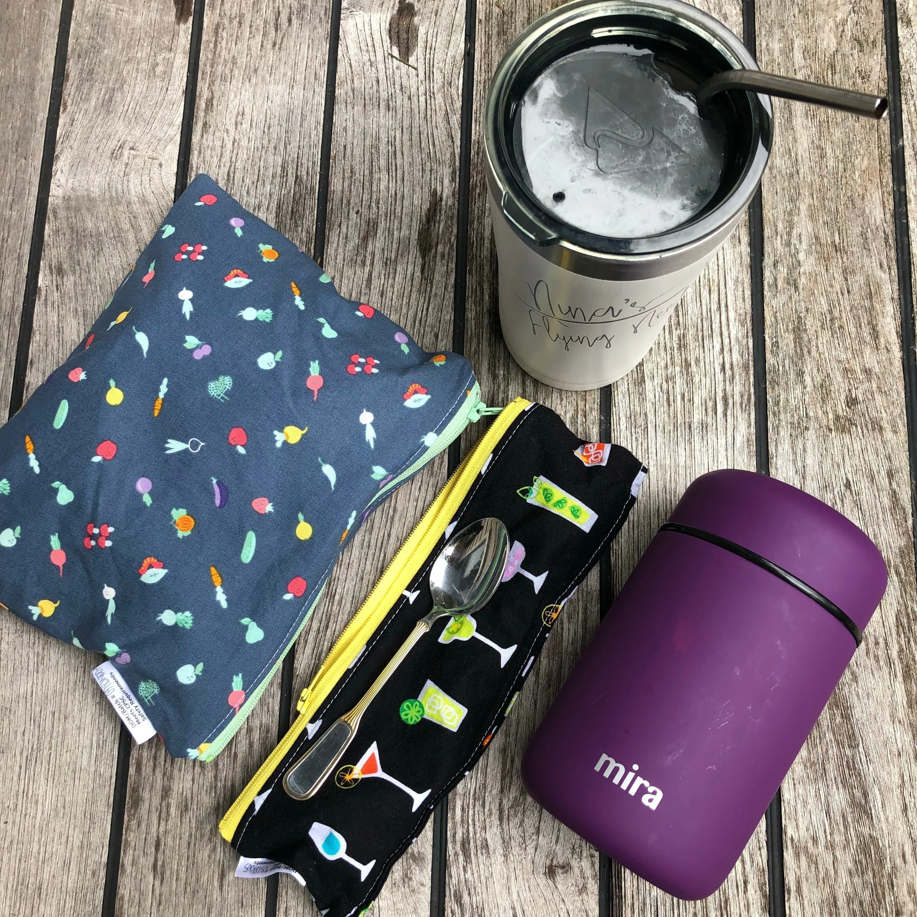 Regular Sized Reusable Straw/Utensil Wet Bag Mushrooms