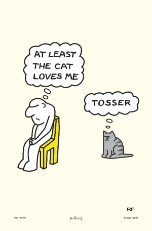 Rupert Fawcett At Least the Cat Loves Me Tea Towel