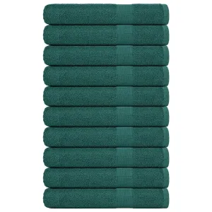 Sauna Towels 10 pcs Green 80x200 cm 360 gsm 100% Cotton