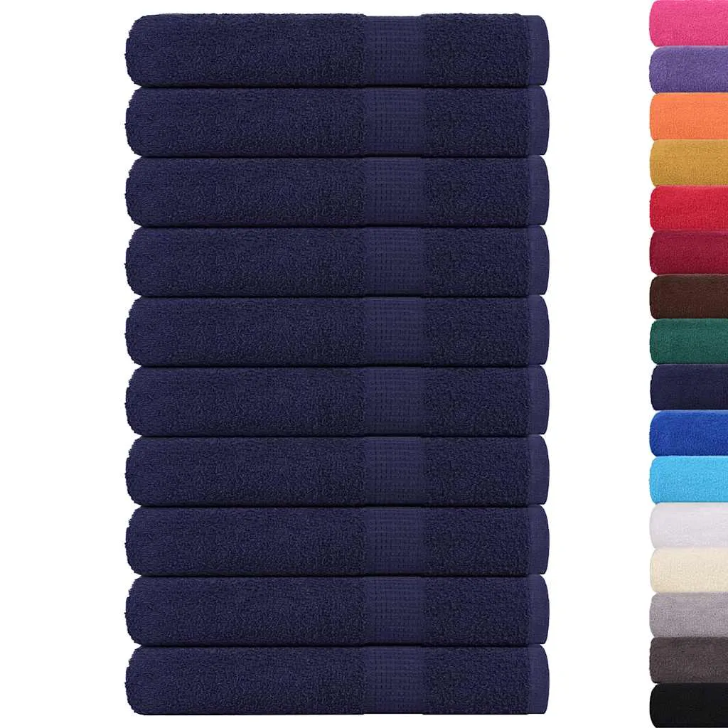 Sauna Towels 10 pcs Navy Blue 80x200 cm 360 gsm 100% Cotton