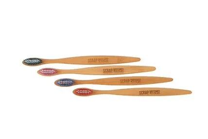 Scrapshala Bambooclean toothbrush family pack | Natural Bamboo | Soft Multicolored Bristles