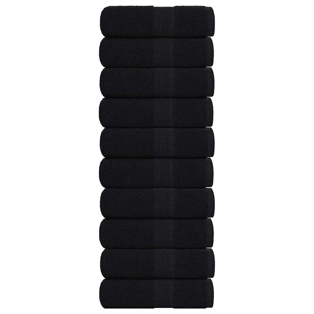 Soap Towels 10 pcs Black 30x30 cm 360 gsm 100% Cotton