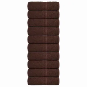 Soap Towels 10 pcs Brown 30x30 cm 360 gsm 100% Cotton